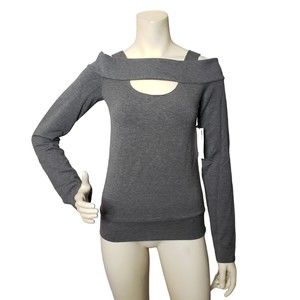 BAILY 44 Gray Cold Shoulder Sweatshirt Top Size XS